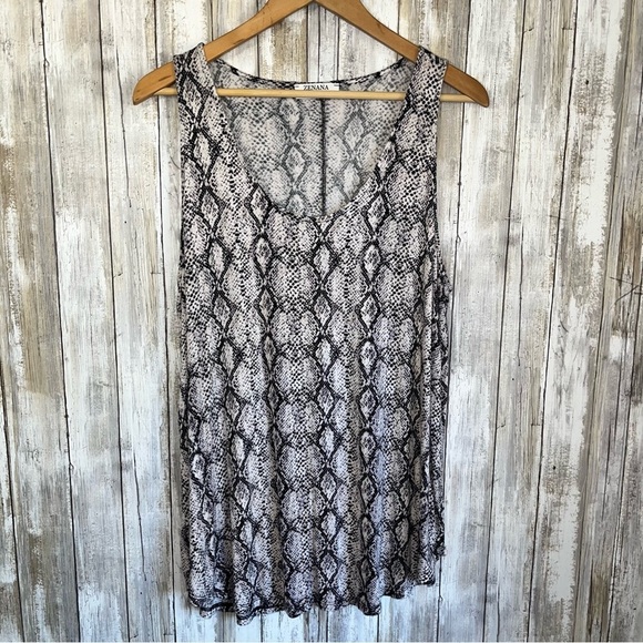 Zenana Outfitters Tops - Zenana Snake Skin Flow Tank